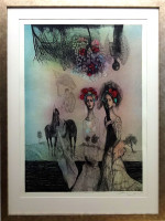 Nanebovstúpenie stromov - grafika - Katarína Vavrová 